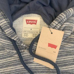 NWT Levi's Men's Size M Striped Fleece Pullover Hoodie